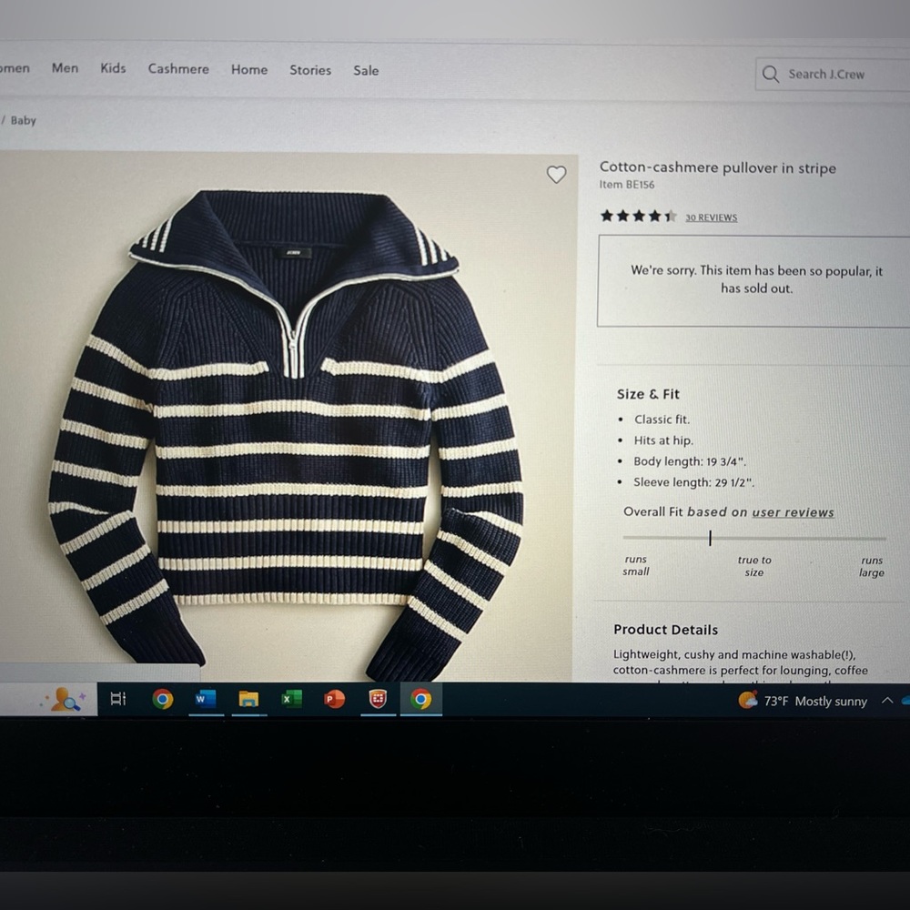 J Crew Half Zip